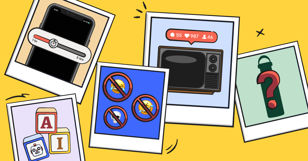 5 polaroid graphics, each containing a visual representation of 2026 tech predictions.