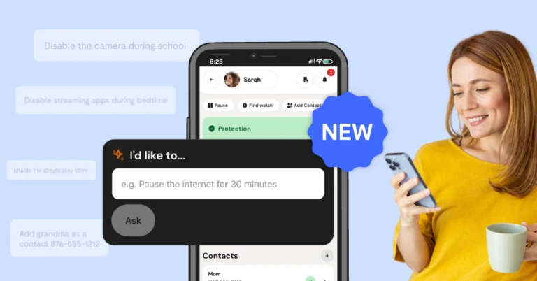 screen grab of bark dashboard with AI assistant search bar