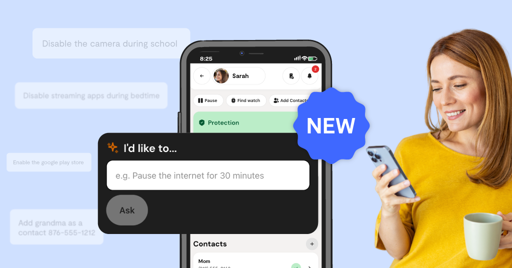 screen grab of bark dashboard with AI assistant search bar