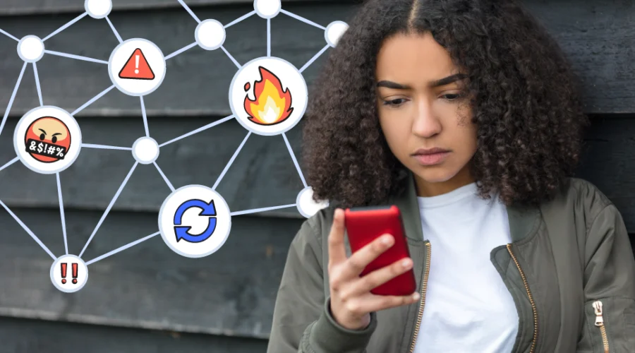 teen girl on her smartphone