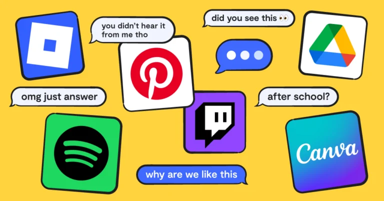 app icons for discord, pinterest, google drive, spotify, twitch, and canva
