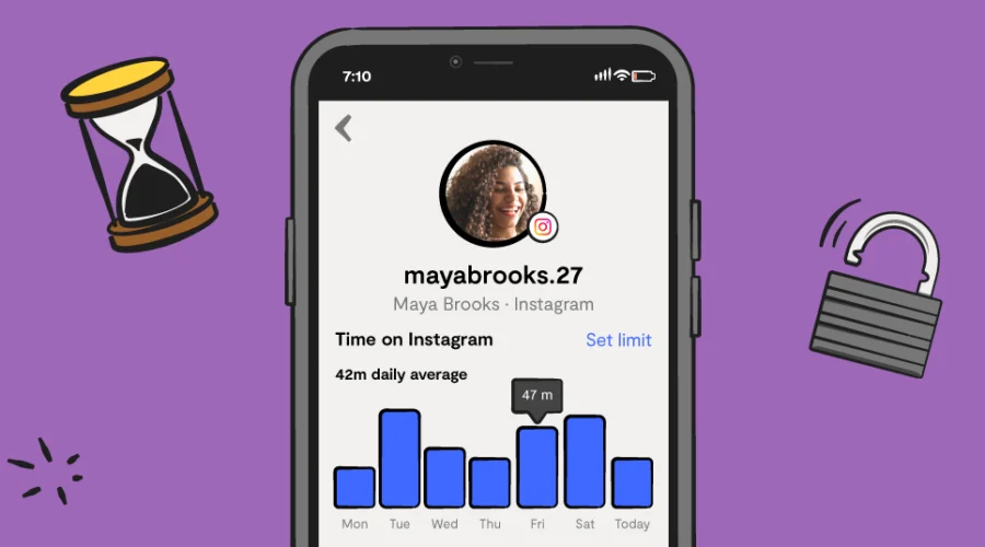 illustration of instagram's account on a smartphone