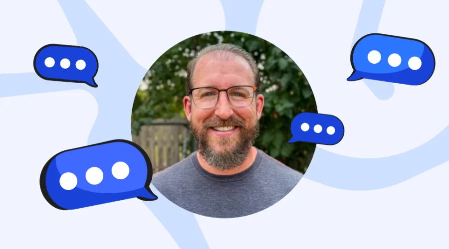 Family IT Guy photo with speech bubbles