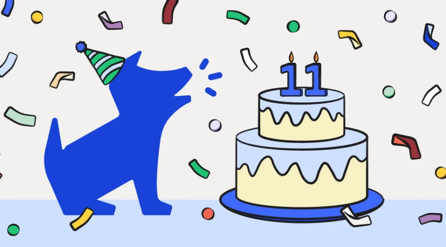 bark logo next to a birthday cake