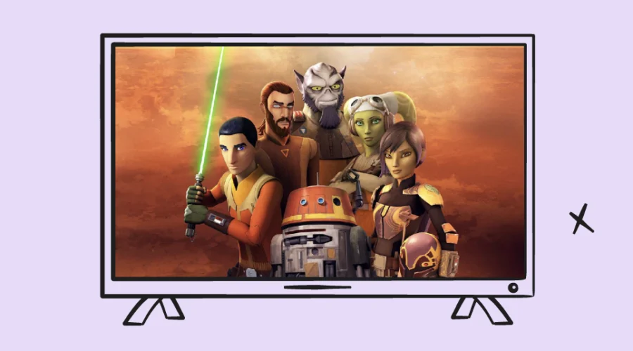 Star Wars Rebels shown on an illustrated TV for Bark's content review