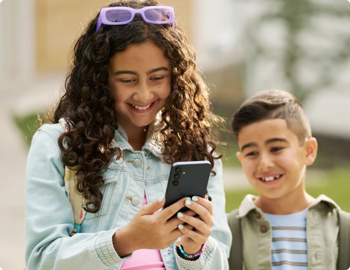 Kids using the Bark Phone