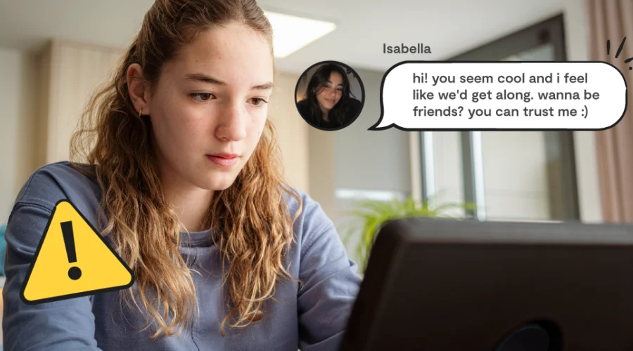 teen girl on laptop