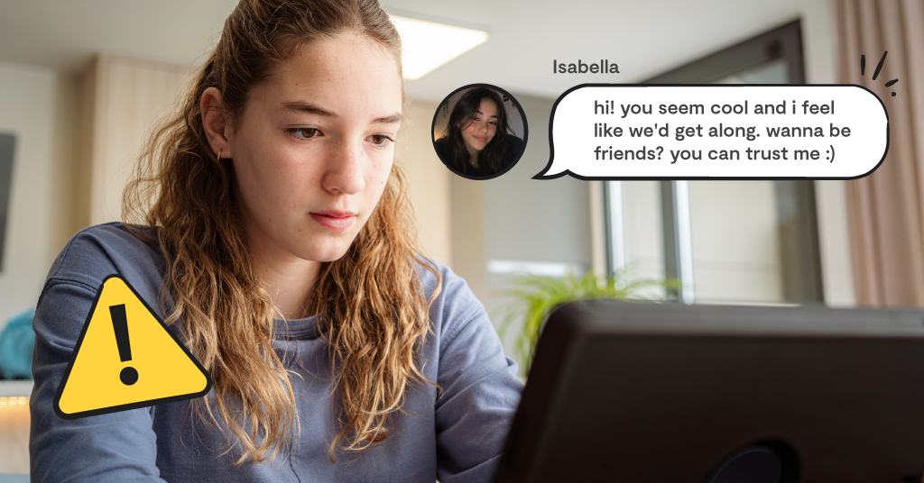 teen girl on laptop