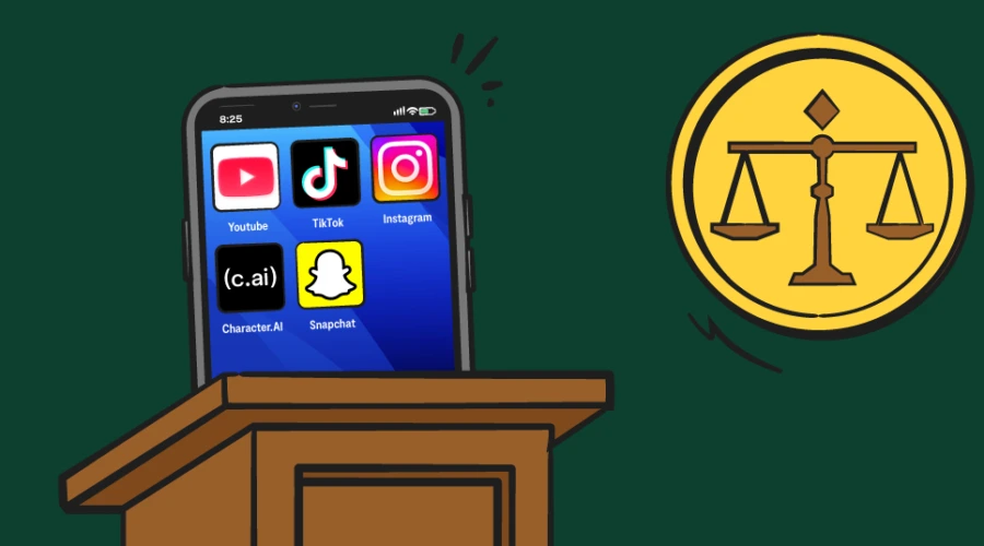 smart phone on the stand at trial