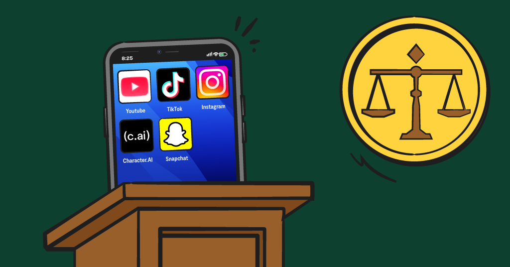 smart phone on the stand at trial