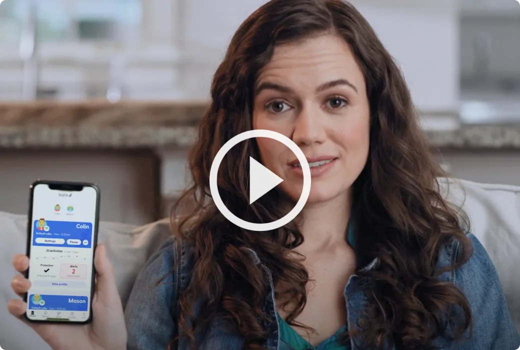 A mom explaining how Bark parental controls helps you to protect your child.