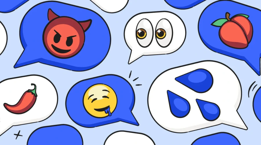 Emoji speech bubbles illustration