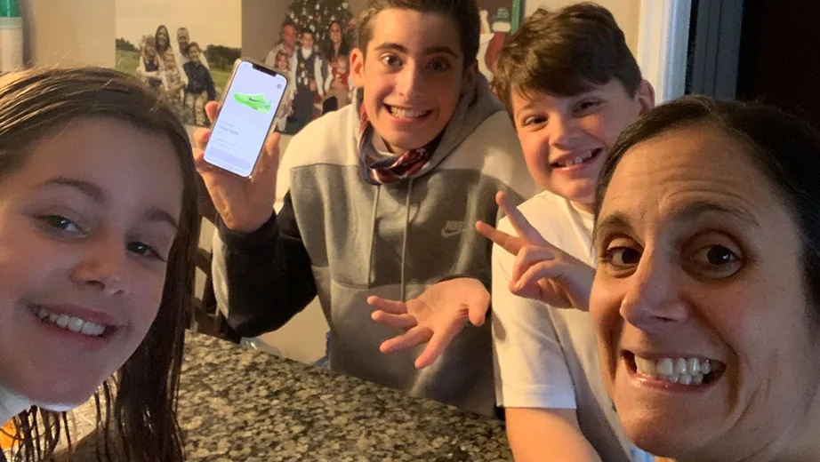 Family taking a selfie together